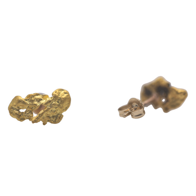 Australian Raw Gold Nugget Studs In 23 Karat - High Grade - By ILLARIY x RAWGOLD (1AB)