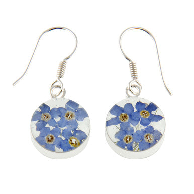 Blue Flowers 925 Silver Earrings By ILLARIY