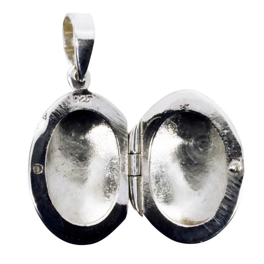 Locket Oval 925 Silver Carved Polished By ILLARIY
