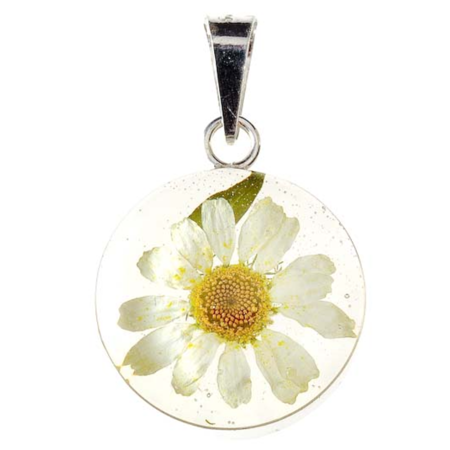 White Flowers 925 Silver Pendant By ILLARIY