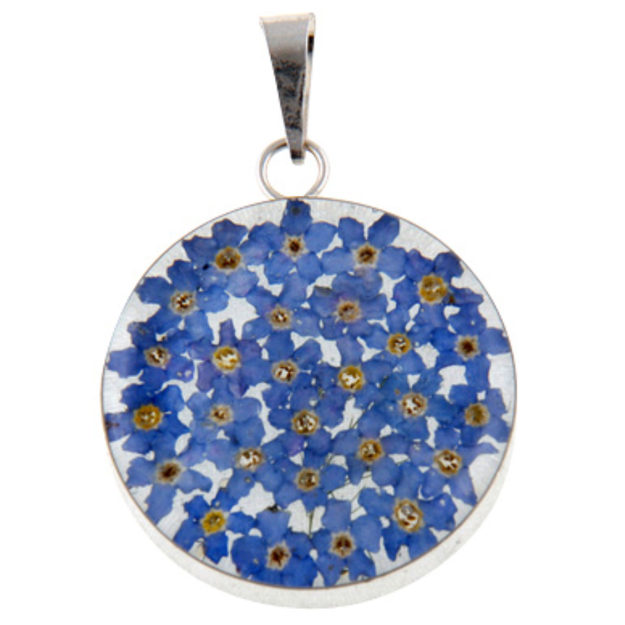 Blue Flowers 925 Silver Pendant By ILLARIY