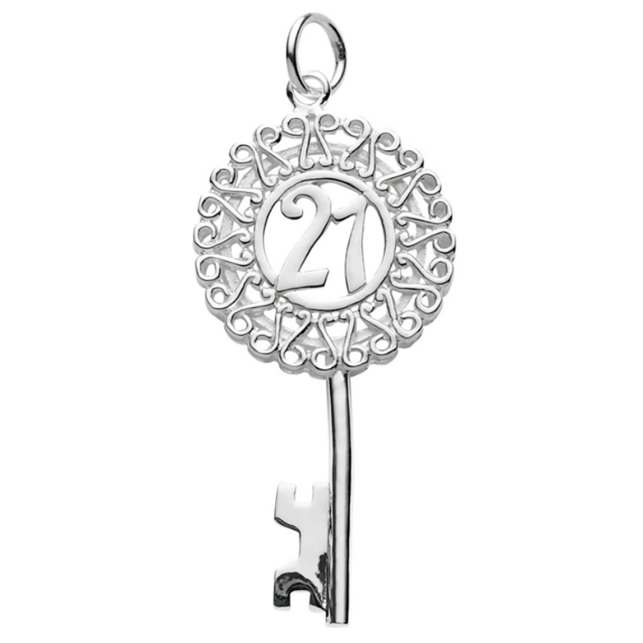 21st Birthday 925 Silver Key Pendant By ILLARIY