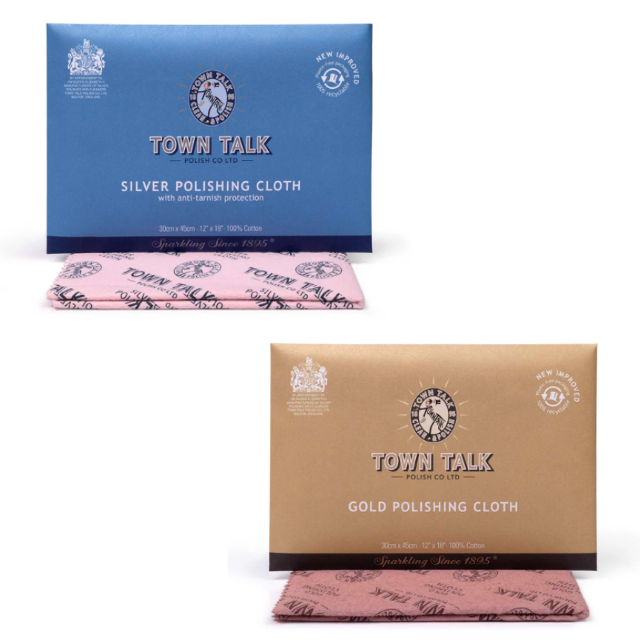 Town Talk Original Anti-Tarnish Silver & Brilliant Gold Polishing Cloth (30cm X 45cm each) By ILLARIY