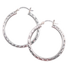 Diamond Cut Hoops Earrings 925 Silver By ILLARIY