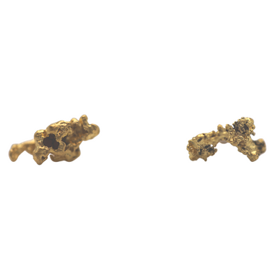 Australian Raw Gold Nugget Studs In 23 Karat - High Grade - By ILLARIY x RAWGOLD (3AB)
