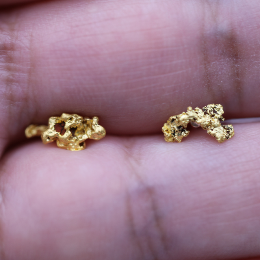 Raw gold 2025 nugget earrings