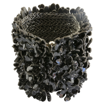 Women Handmade Organic Black Leather Bracelet By ILLARIY