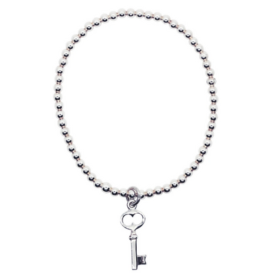 Women 925 Silver Elastic Key Bracelet By ILLARIY