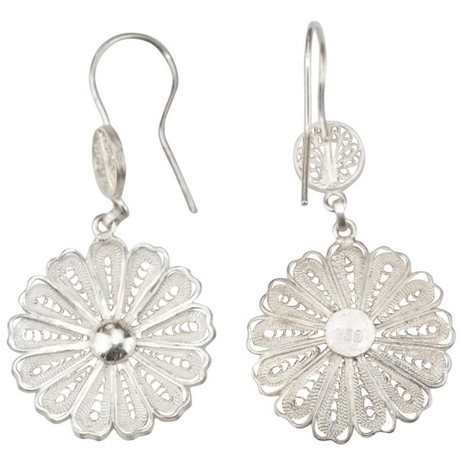 Margaret 950 Silver Filigree Earrings By ILLARIY