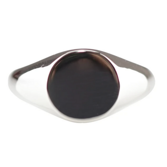 Men 925 Silver Round Signet Ring By ILLARIY