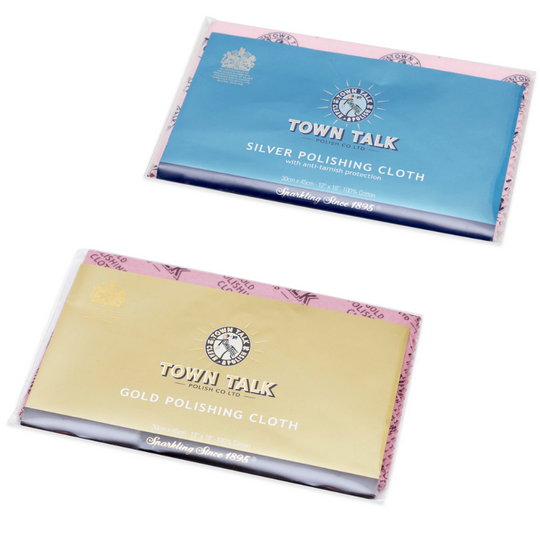 Town Talk Original Anti-Tarnish Silver & Brilliant Gold Polishing Cloth (30cm X 45cm each) By ILLARIY