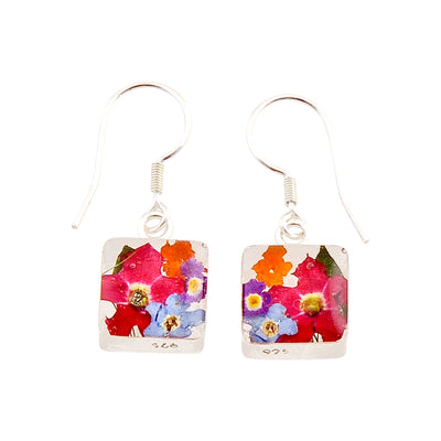 Mixed Flowers 925 Silver Earrings By ILLARIY