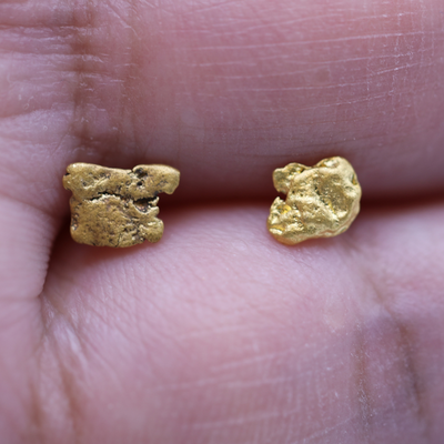 Australian Raw Gold Nugget Studs In 23 Karat - High Grade - By ILLARIY x RAWGOLD (6AB)