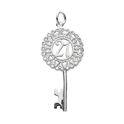 21st Birthday 925 Silver Key Pendant By ILLARIY