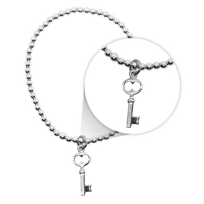 Women 925 Silver Elastic Key Bracelet By ILLARIY