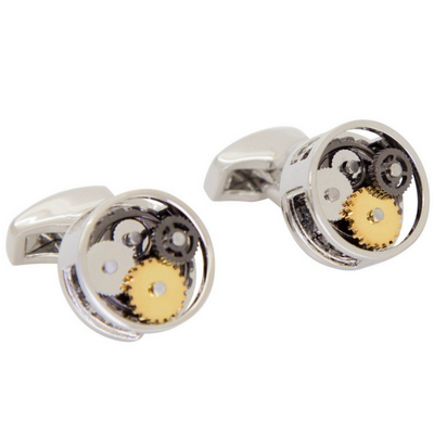 Round Silver Watch Cog Cufflinks By ILLARIY