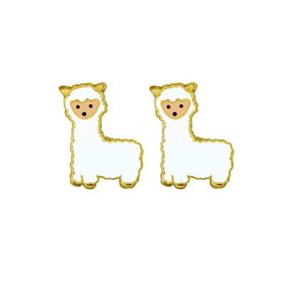 Llama 925 Silver Gold Plated Studs By ILLARIY