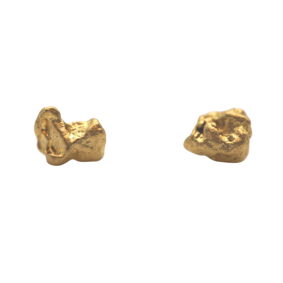 Australian Raw Gold Nugget Studs In 23 Karat High Grade By ILLARIY x RAWGOLD 11AB