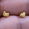 Australian Raw Gold Nugget Studs In 23 Karat - High Grade - By ILLARIY x RAWGOLD (11AB)