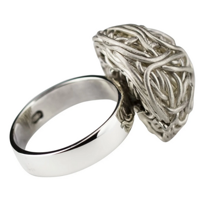 Tangly 925 Silver Matt Ring By ILLARIY