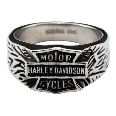 Men Stainless Steel Harley-Davidson Shield Ring By ILLARIY