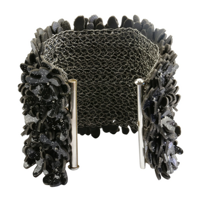 Women Handmade Organic Black Leather Bracelet By ILLARIY