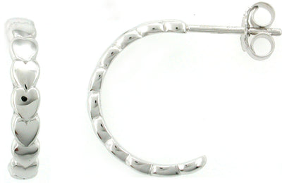 Heart  Open Hoop Earrings 925 Silver By ILLARIY