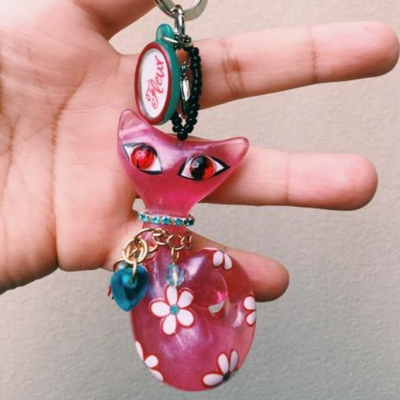 Keyring Pink Cat By ILLARIY