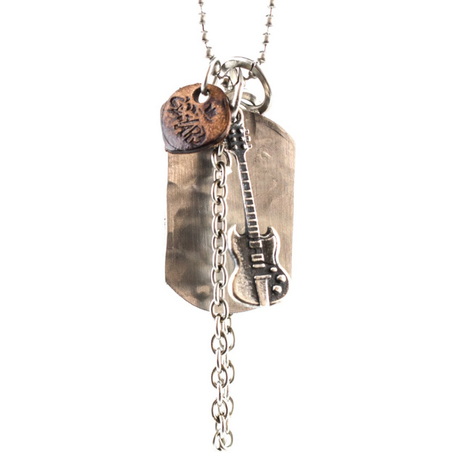 Men Stainless Steel Guitar Bohemian Necklace By ILLARIY