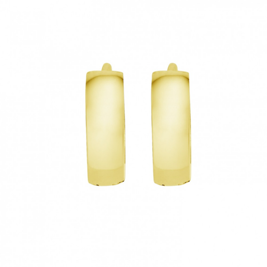 Men Gold Stainless Steel Polished Huggies By ILLARIY