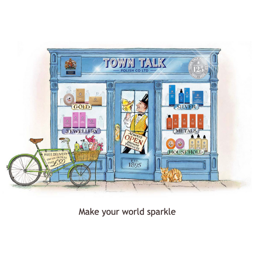 Town Talk Original Anti-Tarnish Silver & Brilliant Gold Polishing Cloth (30cm X 45cm each) By ILLARIY