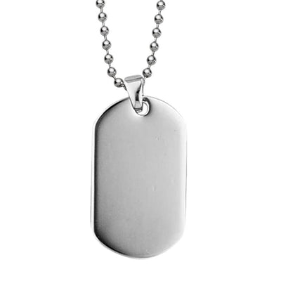 Men Stainless Steel Small Dog Tag & 70cm Necklace By ILLARIY