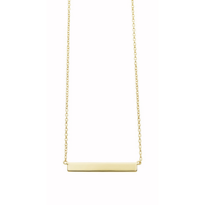 Women 925 Silver Gold Plated Engravable Bar Handmade Necklace By ILLARIY