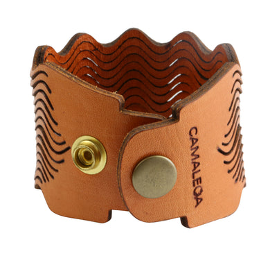 Women Handmade Orange Leather Bracelet By ILLARIY