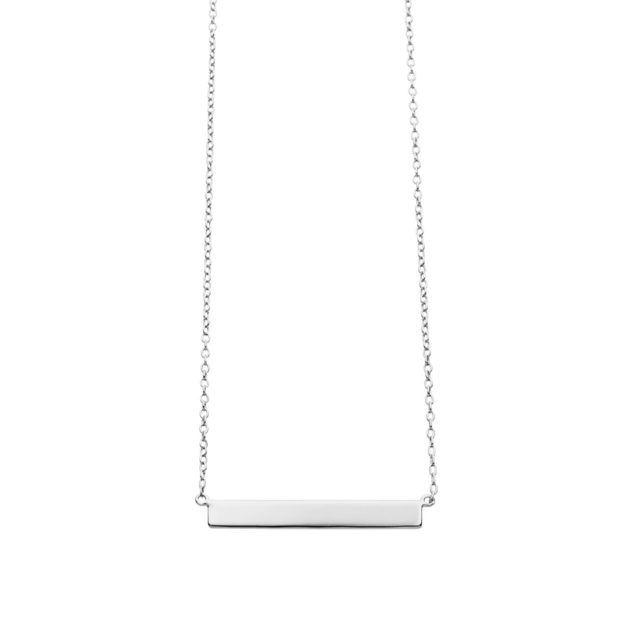 Women 925 Silver Engravable Bar Handmade Necklace By ILLARIY