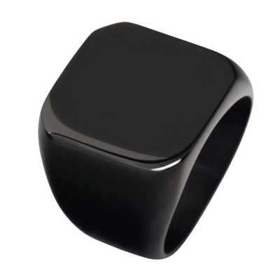 Men Stainless Steel Square Signet Ring By ILLARIY