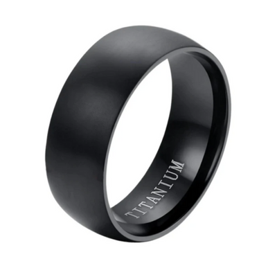 Men Black Titanium Ring By ILLARIY