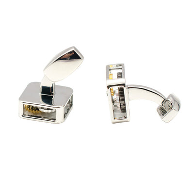 Square Silver Watch Cog Cufflinks By ILLARIY