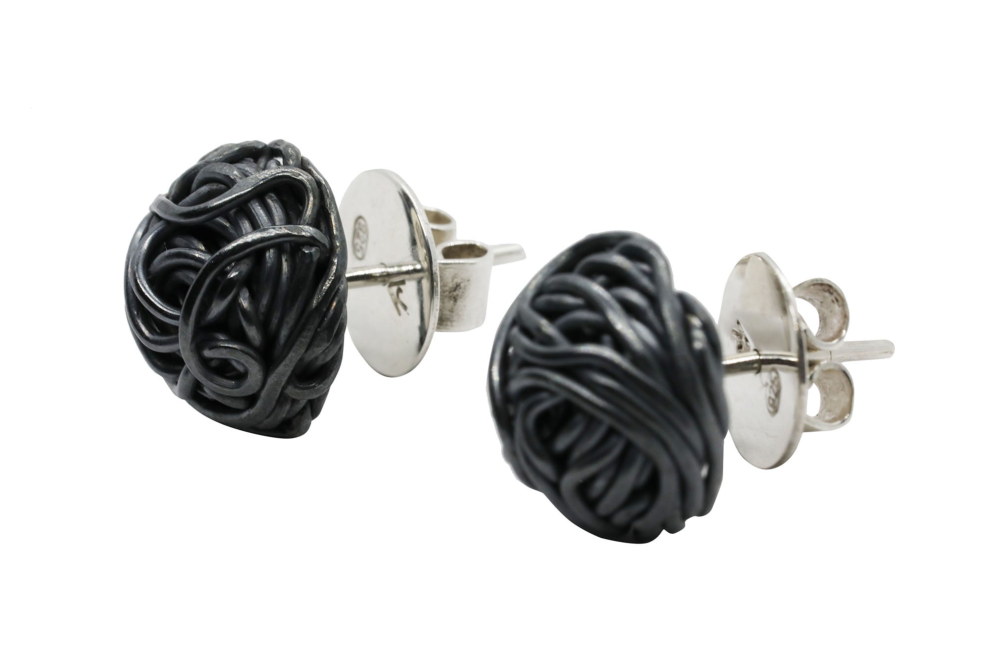 Tangly 925 Oxidised Silver Studs By ILLARIY