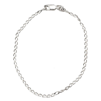 Women 925 Silver Flat Curb Bracelet By ILLARIY