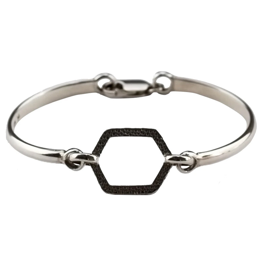 Women 925 Silver Hexagon Bracelet By ILLARIY