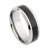 Men Stainless Steel Carbon Fibre Ring By ILLARIY