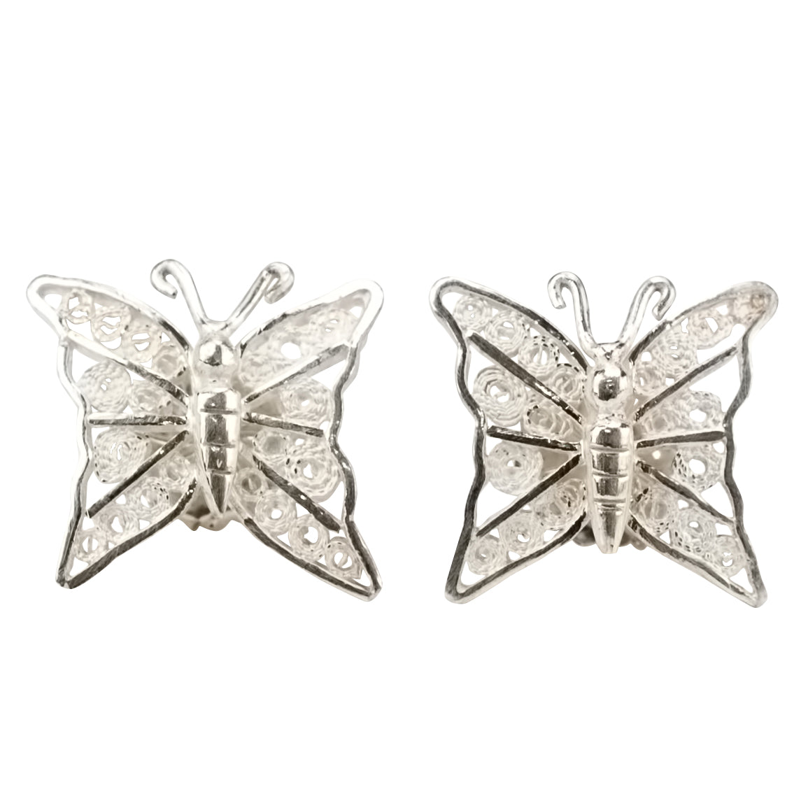 Butterflies 925 Silver Filigree Studs By ILLARIY