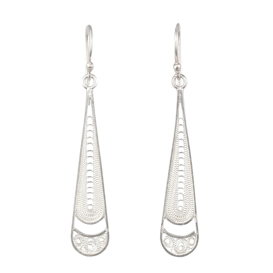 Drop 925 Silver Filigree Earrings By ILLARIY