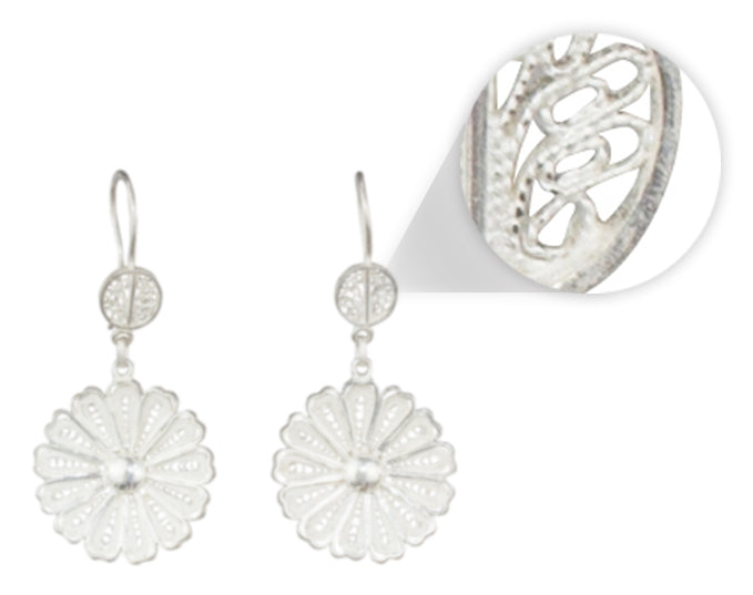 Margaret 950 Silver Filigree Earrings By ILLARIY