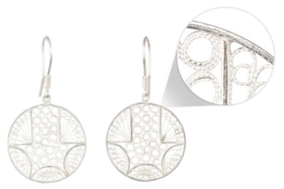 Round 925 Silver Filigree Earrings By ILLARIY