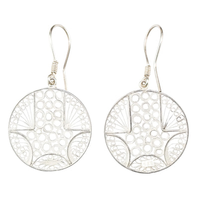 Round 925 Silver Filigree Earrings By ILLARIY