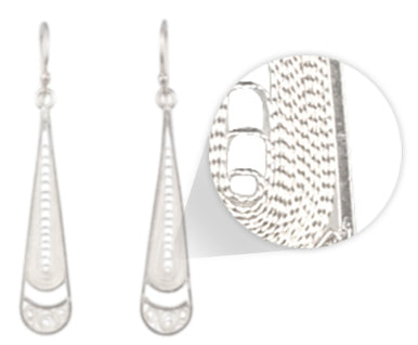 Drop 925 Silver Filigree Earrings By ILLARIY