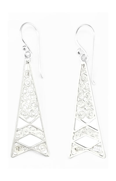 Tower 925 Silver Filigree Earrings By ILLARIY