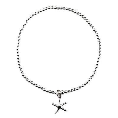 Women 925 Silver Elastic Starfish Bracelet By ILLARIY